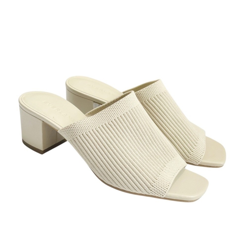 Everlane The Glove Mule ReKnit Women's 5 Bone Ribbed Knit Square Toe Mule